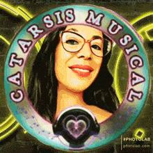 a picture of a woman in a circle that says ' garsis musical '