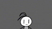 two stick figures are standing next to each other in a cartoon .