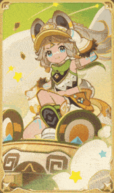 a cartoon drawing of a girl with a hat that says ' a ' on it