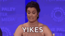 Fingers Crossed Yikes GIF - Fingers Crossed Yikes Bellamy Young GIFs