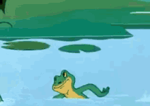 лягушка вода плавать весело союзмультфильм GIF - Frog Traveller Soviet Cartoon GIFs
