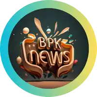 a logo for bpk news is surrounded by a yellow and blue circle