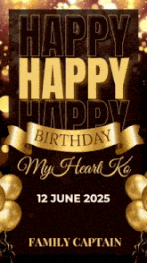 a poster that says happy birthday my heart ke on it