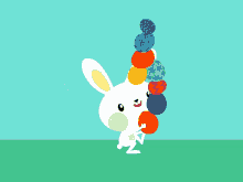easter bunny carrying eggs
