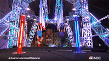 Tapping The Buzzer American Ninja Warrior GIF - Tapping The Buzzer American Ninja Warrior Race To The End GIFs