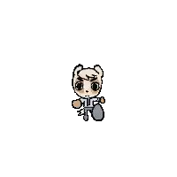 a pixel art drawing of a bear wearing a tie