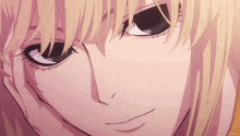 a close up of a person 's face with an anime tv logo visible