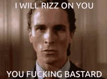 Patrick Bateman I Will Rizz On You GIF - Patrick Bateman I Will Rizz On You Rizz On You GIFs