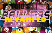 a bunch of lottery balls with a sign that says ' lucky 's lottery ' on it