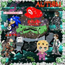a collage of cartoon characters with the words club nintendo in red