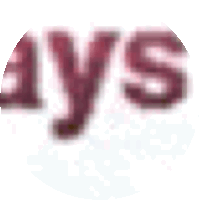 a blurred image of the word ays in a circle on a white background .