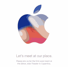 lets meet at our place apple logo first ever event steve jobs theater