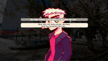 a screenshot of a video game in spanish shows a character talking to another character