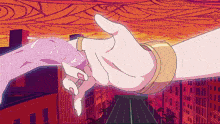 a cartoon drawing of a hand reaching out to another hand