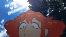 a cartoon drawing of a girl with red hair and the words " the dow of the government "
