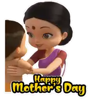 a happy mother 's day sticker with a woman holding a child 's arm
