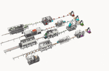 a computer generated image of a manufacturing line with the letters arr on the bottom of the image
