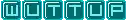 the word mottop is written in a row of blue letters .