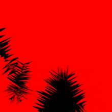 a close up of a person 's face with red eyes and a red background .