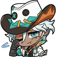 a cartoon character is wearing a cowboy hat