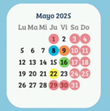 a calendar for mayo 2025 has a picture of a man in a heart shape