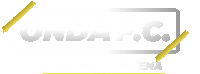 a logo for unda t.c. with a yellow arrow