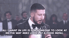 to look at me the way mike looks at food menu friends message grooms men wedding reception vinny guadagnino