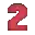 a pixel art of a red number 2 on a white background .