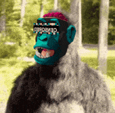 a cartoon gorilla wearing a fur coat and sunglasses with the word censored on it