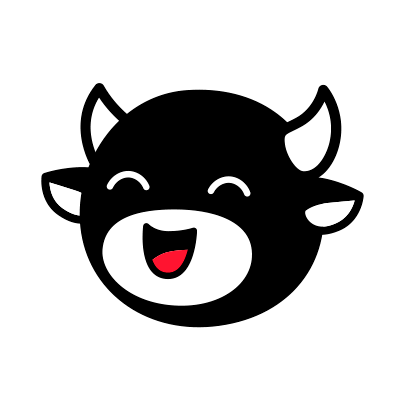 Black Cow Sticker - Black Cow Red Cheeks Stickers