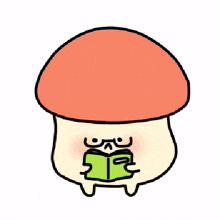 mushroom cute book read study