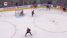 rogers is one of the sponsors of the hockey game being played