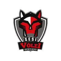 a logo for sesi volei sentado with a fox
