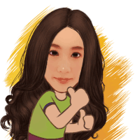 a cartoon drawing of a woman with long hair