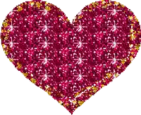 a red heart with gold stars on it