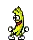 a pixel art cartoon of a banana wearing sunglasses and holding a soccer ball .