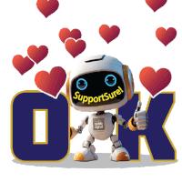 a robot is giving a thumbs up in front of the word ok
