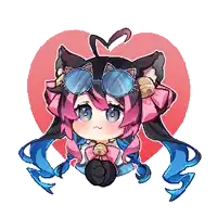 a pixel art drawing of a girl with cat ears