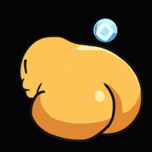 a cartoon drawing of a sheep 's butt with the number 1 on it