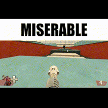 a video game with the word miserable on the top