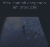 a bomb is flying through the air with the words meu commit chegando em producao on the bottom .