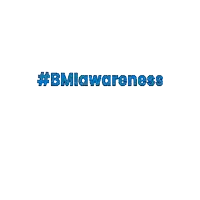 a blue sticker with the words `` bmi awareness '' on a white background .