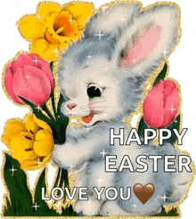 Happy Easter Bunny GIF - Happy Easter Bunny Sparkles GIFs