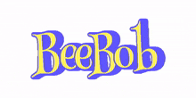 a purple and yellow logo for bee bob