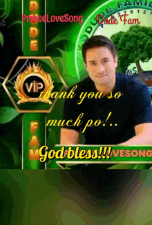 a picture of a man with the words thank you so much po god bless