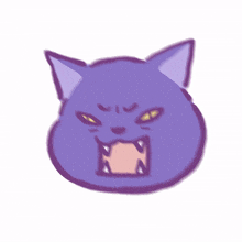 cat kitty purple cute angry