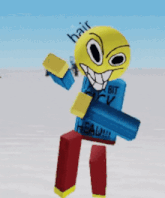 a cartoon character is wearing a blue shirt that says ' bit head '