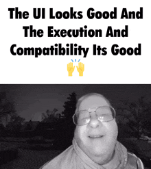 the ui looks good and the execution and compatibility its good with a picture of a man