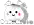 a black and white image of a cartoon character with a smiley face and pink cheeks .