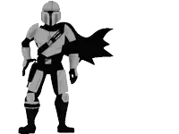 a black and white drawing of a man in a superhero costume with a cape .